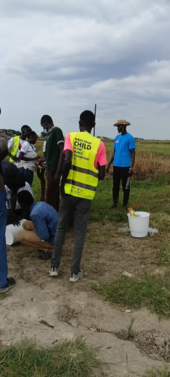 Water borehole construction in the field